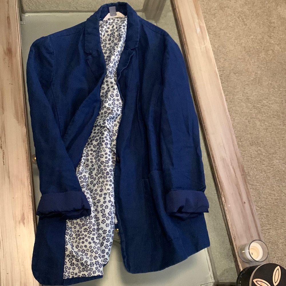 Old Navy Royal Blue Linen Blazer